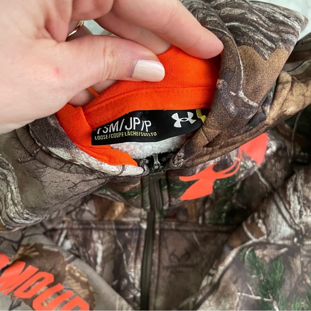 Under Armour Kids Camo Hoodie - Brown and Orange size YS - Picture 3 of 4